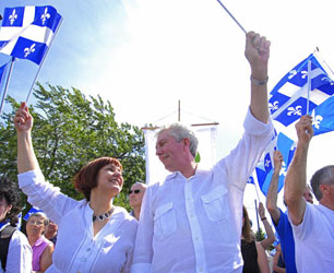 BQ leader Gilles Duceppe at St. Jean Baptiste parade on Rue Sherbrooke, MontrÃ©al, Sunday, June 24, 2007.