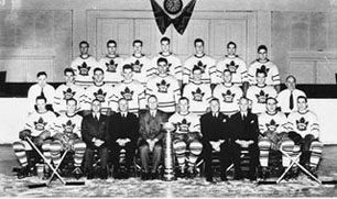 Stanley Cup champions 1945: “Young Teeder Kennedy leads the way with 7 goals, including 4 in the final series.”