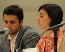 Ezra Klein and Elizabeth Jacobs at Netroots Nation 2008, Austin, Texas