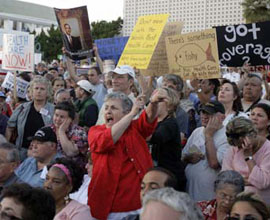 Town hall Town hall health care reform meeting in Alhambra, California last month – part of the environment in which wild fears of “Canadian bogeyman” have spread (Associated Press).