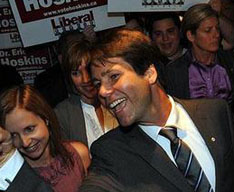 Liberal Dr. Eric Hoskins arrives at his post-election victory party. Vince Talotta/Toronto Star.