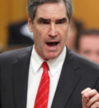Liberal Leader Michael Ignatieff attacks the Harper government during Question Period in the Canadian House of Commons on Tuesday, October 20, 2009. The Canadian Press.