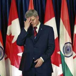 PM Harper Prime Minister Stephen Harper was busy in India while Richard Colvin was testifying on torture in Afghanistan in Ottawa. Tom Flanagan apparently thinks Mr. Harper’s leadership was missed by his cabinet and caucus.