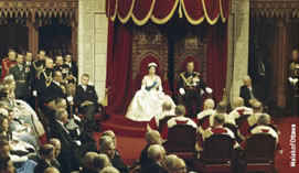 Elizabeth II opens the 23rd Parliament of Canada. The authors of the new 2009 Canadian citizenship guide had to go all the way back to 1957 to find a photo of the British monarch actually opening a Canadian Parliament. We have now progressed to the 40th Parliament of Canada. But the country’s current minority government apparently wants to turn the clock back to 1957  – or much earlier still.