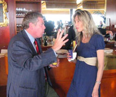 Peter Donolo harangues author and journalist Linda McQuaig at launch of Linda Diebel’s book on StÃ©phane Dion, May  2007.