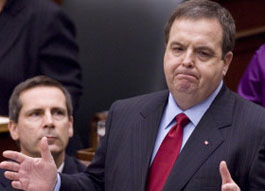 Ontario Finance Minister Dwight Duncan. The Canadian Press. It is said he was not as enthusiastic about the HST as Premier McGuinty (looking on from the left here).