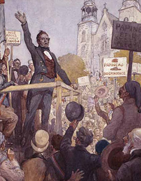 Louis Joseph Papineau campaigns for Reform in Lower Canada, 1837. C.W.Jefferys.  