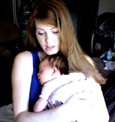 This would seem to be Karen in a rare tender and non-satirical moment with her child. But of course who really knows?
