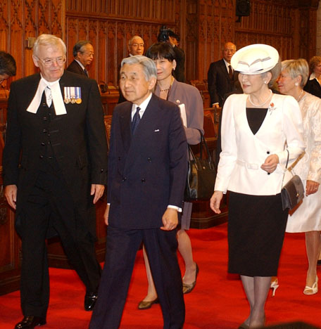 Visit of Emperor and Empress of Japan to the Senate of Canada, July 7, 2009. (The 23% of Canadians who don’t know what the Senate is probably didn’t know about this visit either.)