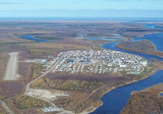 Attawapiskat First Nation from the air.