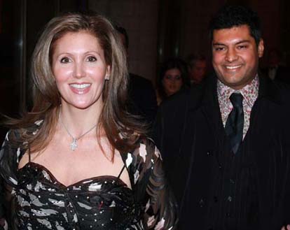 Helena Guergis and husband Rahim Jaffer at parliamentary press gallery dinner in Ottawa, November 2008. Photograph by: David Akin, Canwest News Service.