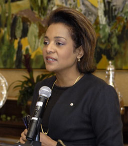 Her Excellency the Right Honourable MichaÃ«lle Jean, Governor General of Canada, speaks during the Art Matters forum on March 28, 2008, at Rideau Hall in Ottawa.