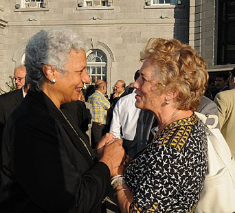 Senator Anne Cools (l) and Margaret Trudeau (r) at an Ottawa book signing event, August 2009.  Senator Cools is one of the five less traditionally partisan attached senators who seem to hold the balance of power in the Red Chamber today. And already she has said not very friendly things about Bill S-8. 