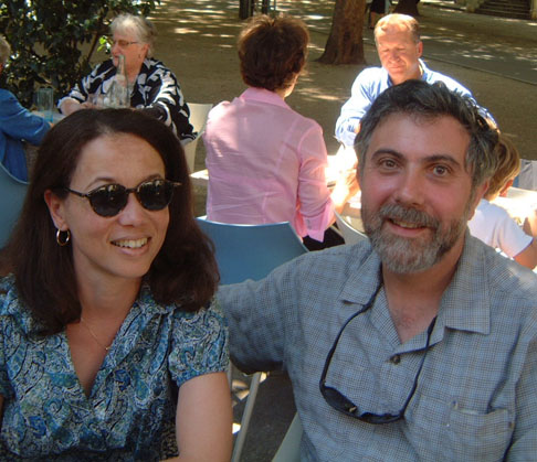 Nobel Prize winning economist Paul Krugman and his wife Robin, on vacation in France long ago, in the summer of 2003.