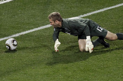 English goalie somehow lets US shot that shouldn’t have scored in the net on June 12. No one was expecting this to happen either. The game ended in a 1-1 tie.