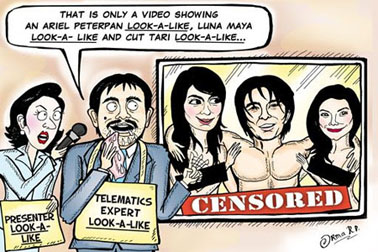 Cartoon on "the Peterporn scandal" in The Jakarta Post.