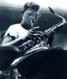 The great Zoot Sims in his youth. He painted houses for a time as a day job. And among various other memorable things he once said he liked Las Vegas best when the mob ran it, because “it was more human.”